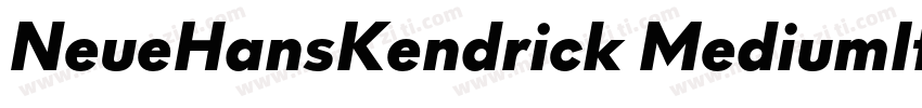 NeueHansKendrick MediumItalic字体转换